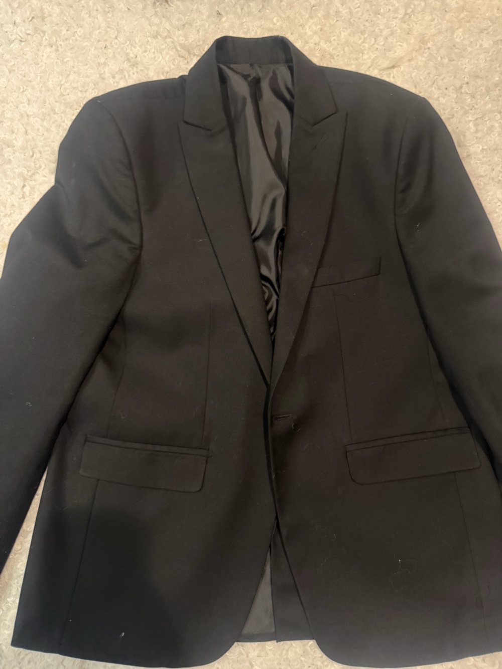 Classic Men's Black Blazer - Tailored Single-Breasted Jacket size medium-Large